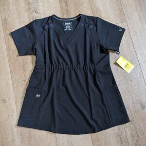NWT Wink Modern Fit Women's Black Maternity Scrub Top Size S